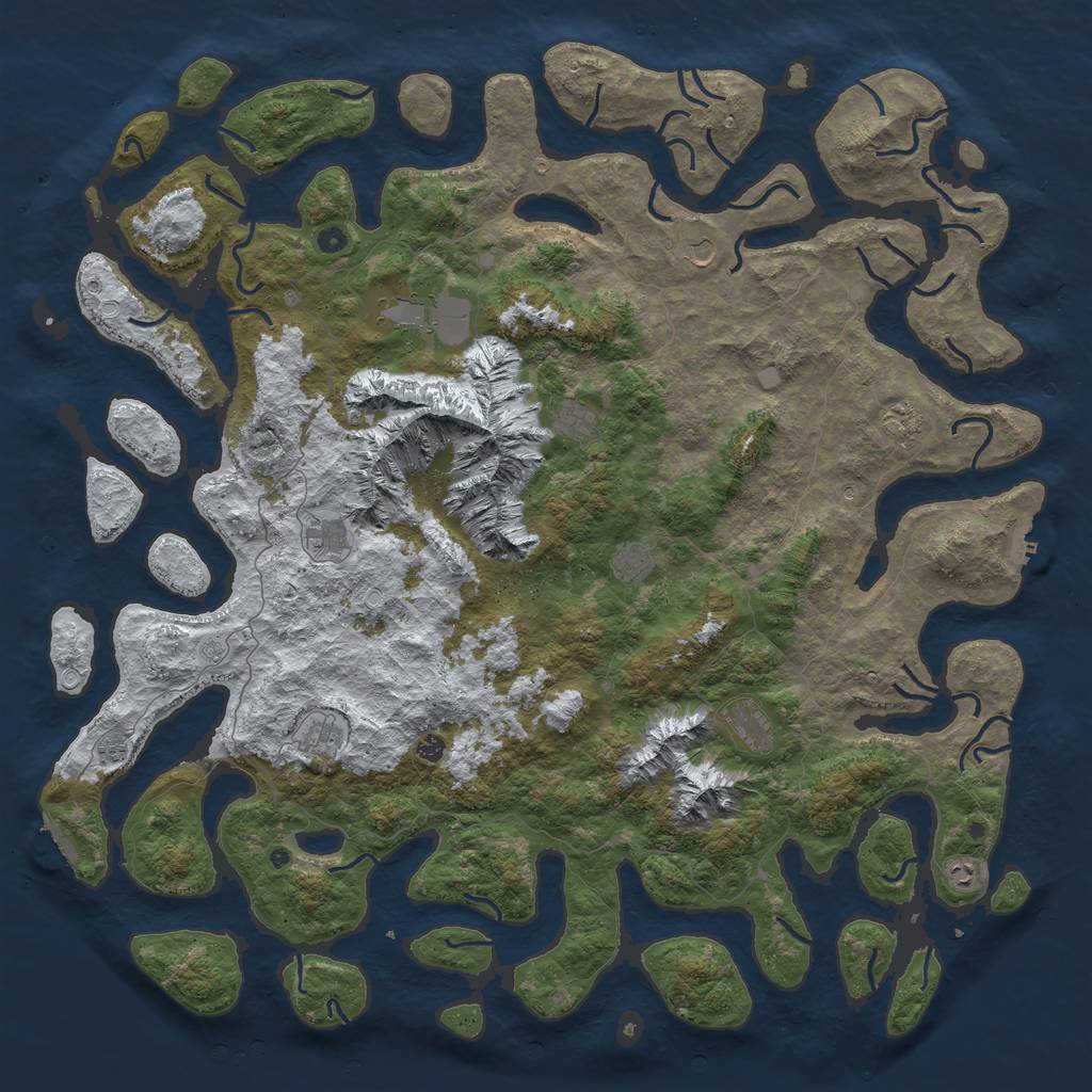 Rust Map: Procedural Map, Size: 6000, Seed: 56260, 20 Monuments