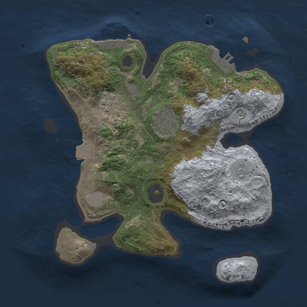 Rust Map: Procedural Map, Size: 2500, Seed: 87, 9 Monuments