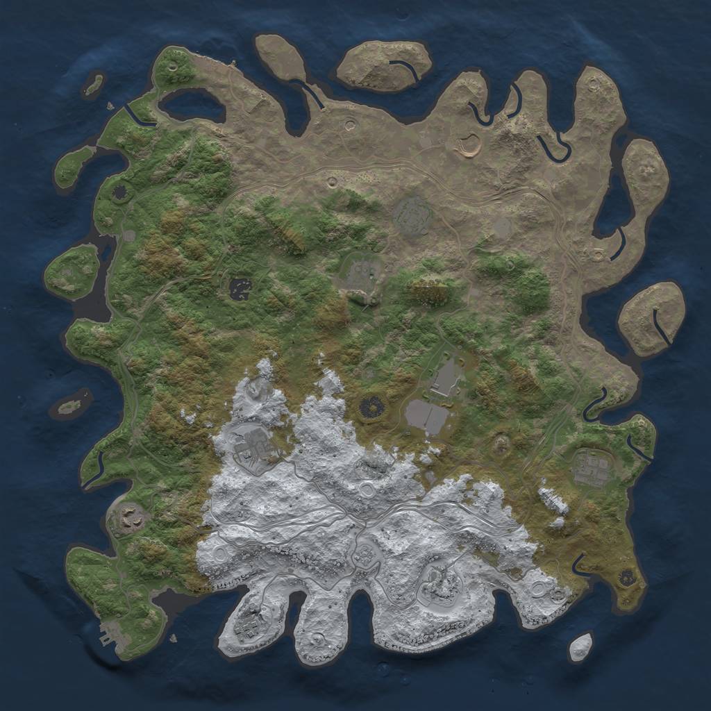 Rust Map: Procedural Map, Size: 4500, Seed: 3022022, 19 Monuments