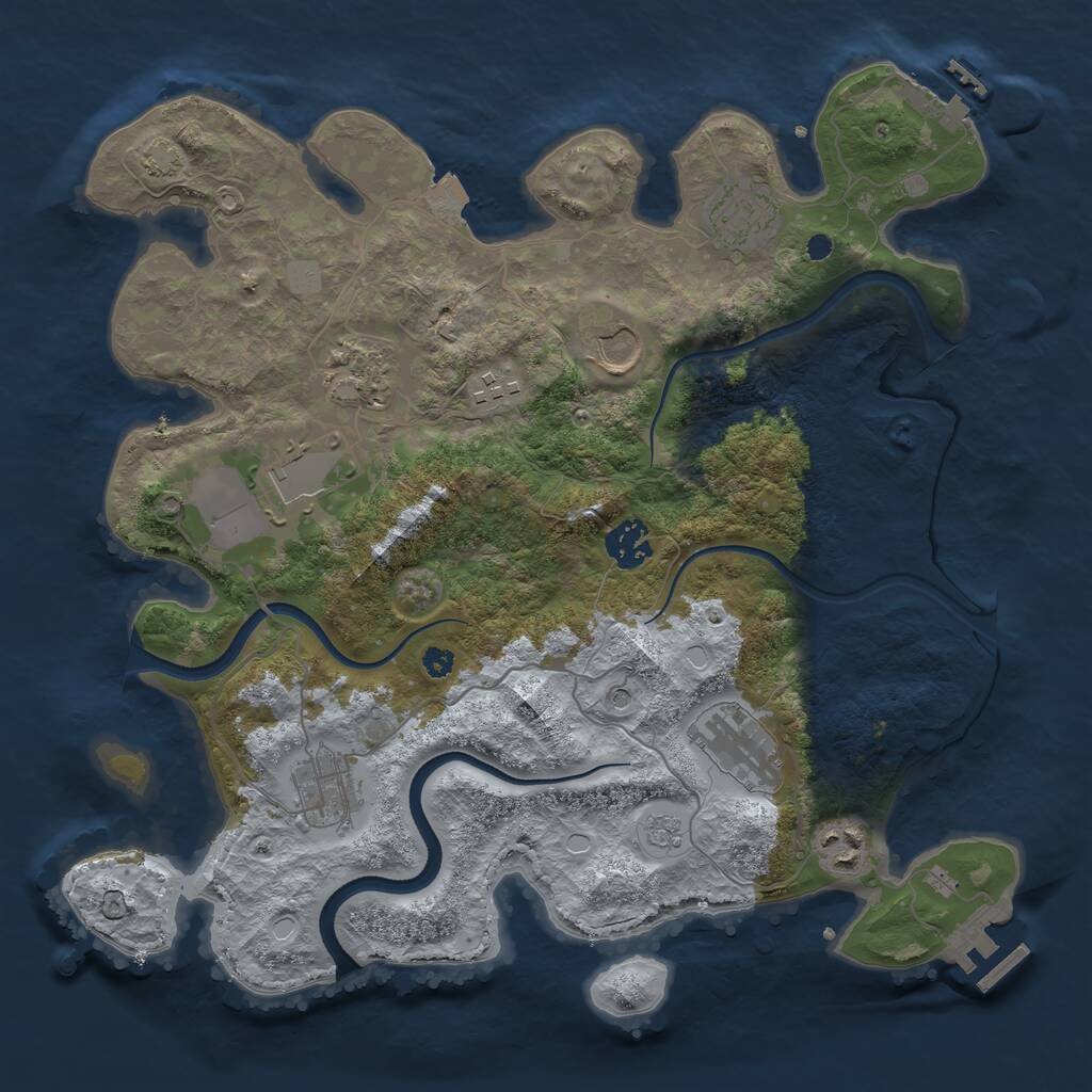 Rust Map: Procedural Map, Size: 3500, Seed: 353927853, 15 Monuments