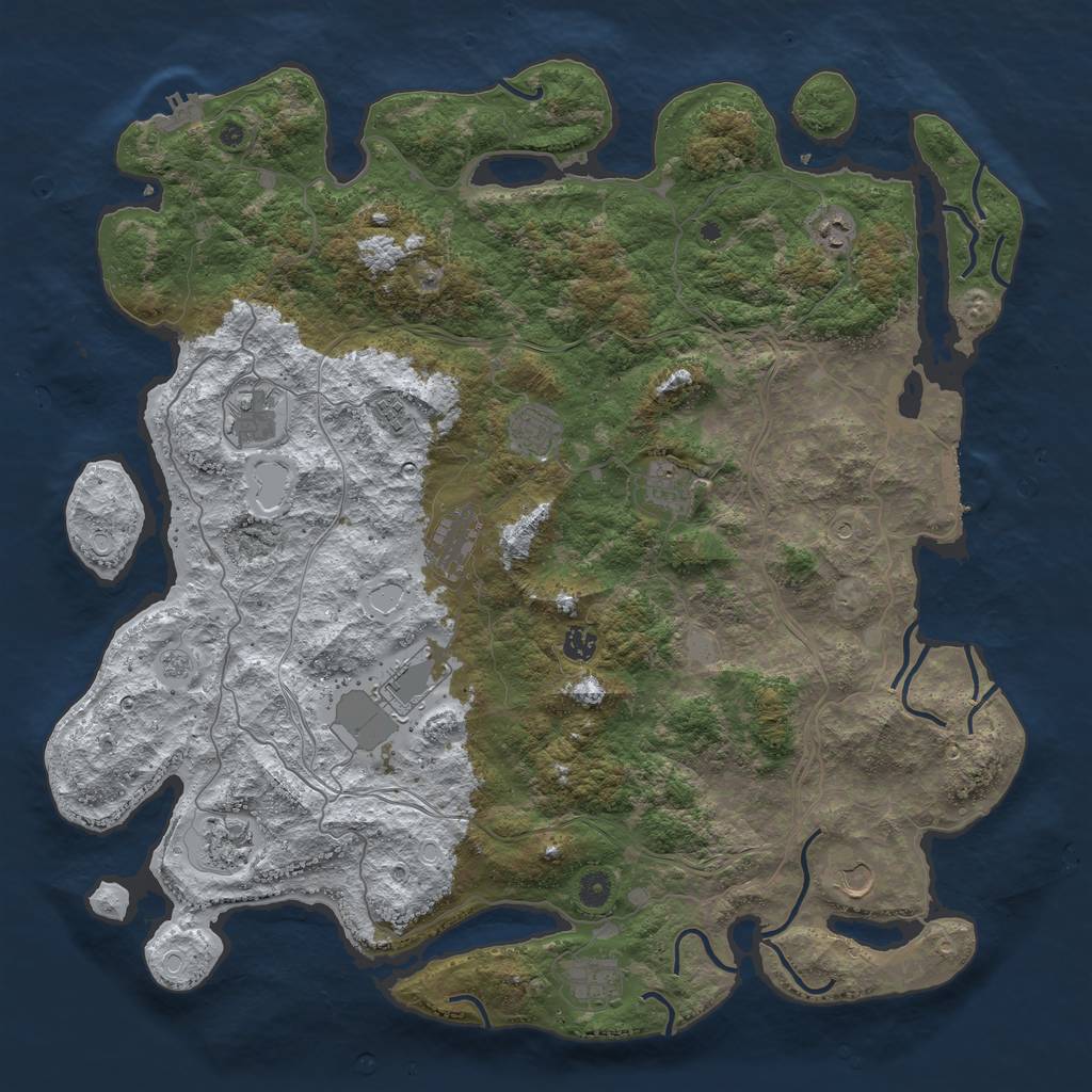 Rust Map: Procedural Map, Size: 4775, Seed: 149185250, 20 Monuments