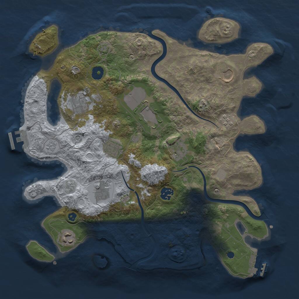 Rust Map: Procedural Map, Size: 3510, Seed: 3224123, 15 Monuments