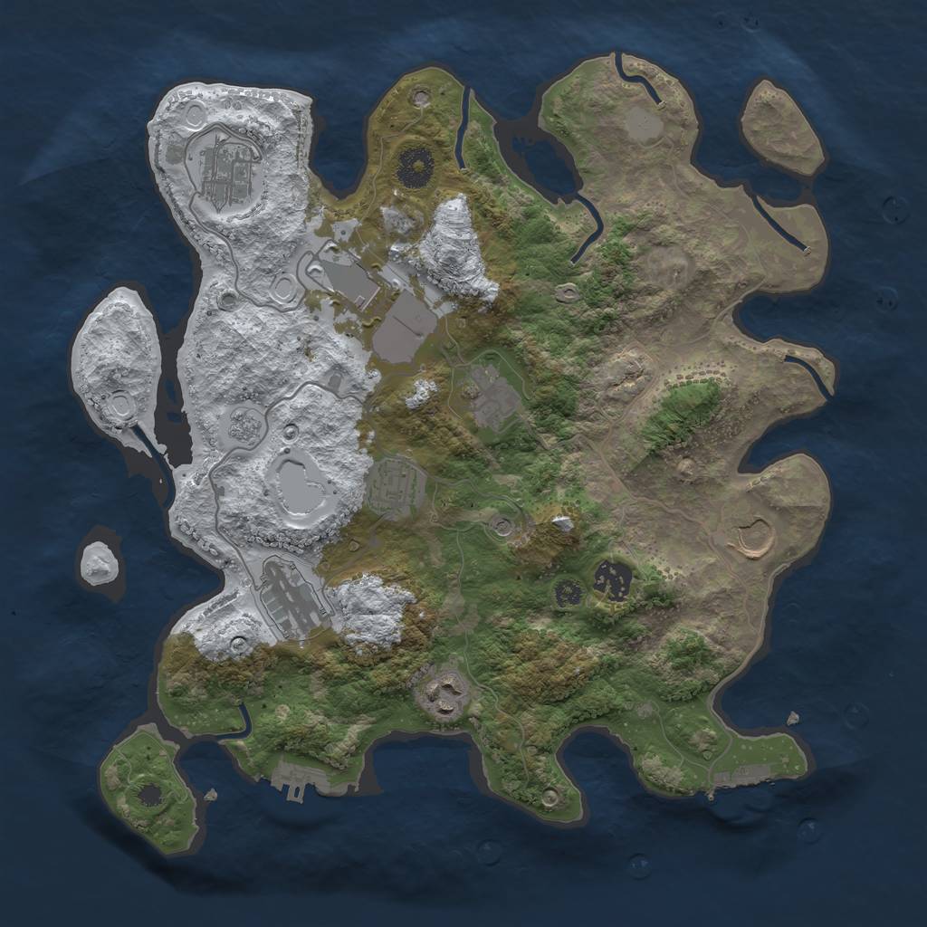 Rust Map: Procedural Map, Size: 3500, Seed: 816710603, 17 Monuments