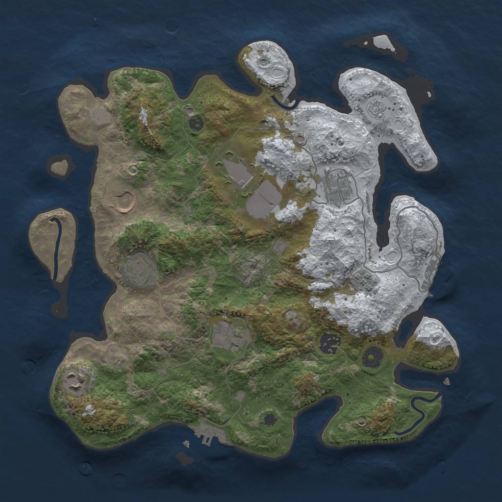 Rust Map: Procedural Map, Size: 3510, Seed: 6032270, 16 Monuments