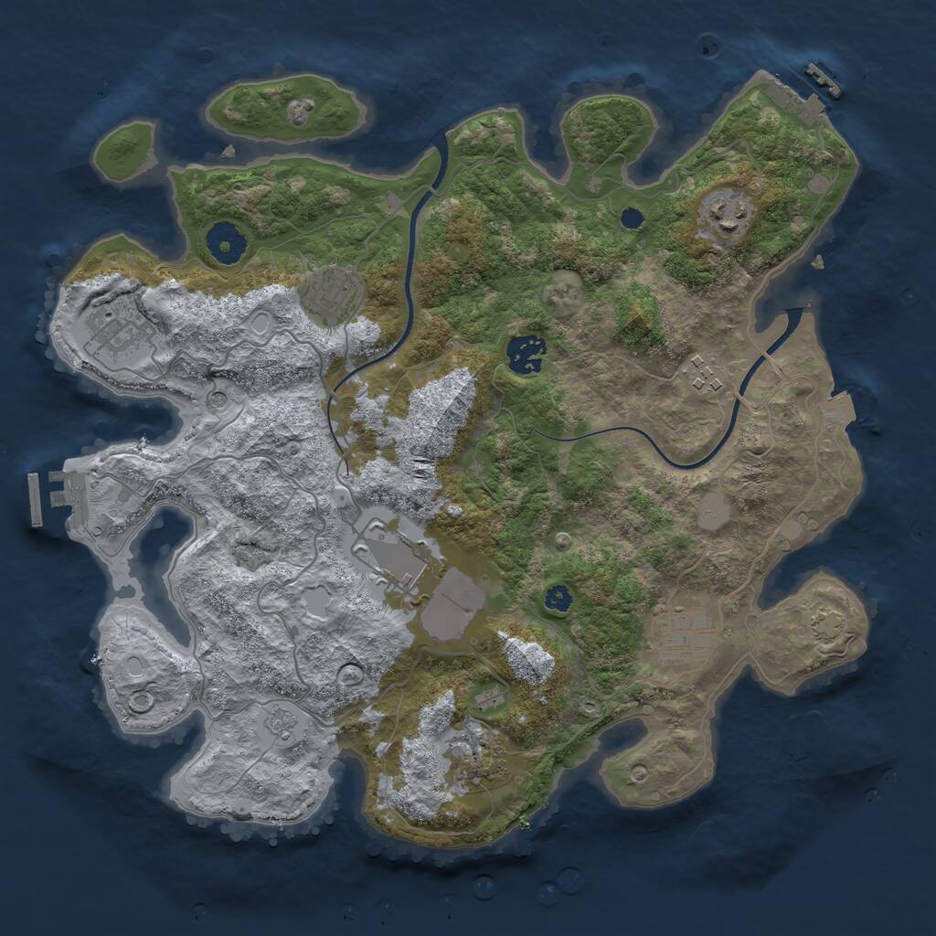 Rust Map: Procedural Map, Size: 3500, Seed: 6364639, 14 Monuments