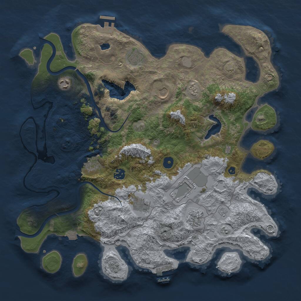 Rust Map: Procedural Map, Size: 4000, Seed: 32566, 15 Monuments