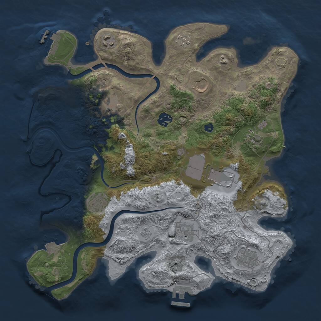 Rust Map: Procedural Map, Size: 3510, Seed: 1447622, 16 Monuments