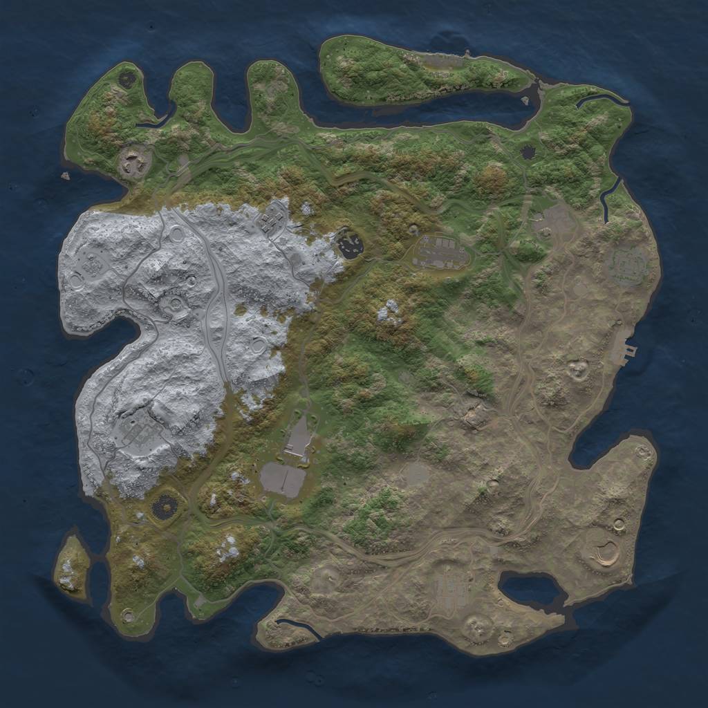 Rust Map: Procedural Map, Size: 4250, Seed: 815391008, 19 Monuments