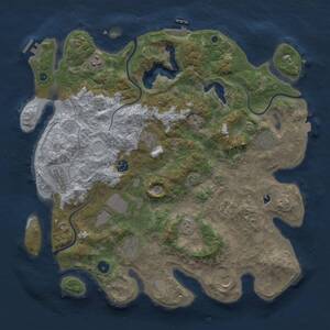 Thumbnail Rust Map: Procedural Map, Size: 4200, Seed: 2, 16 Monuments