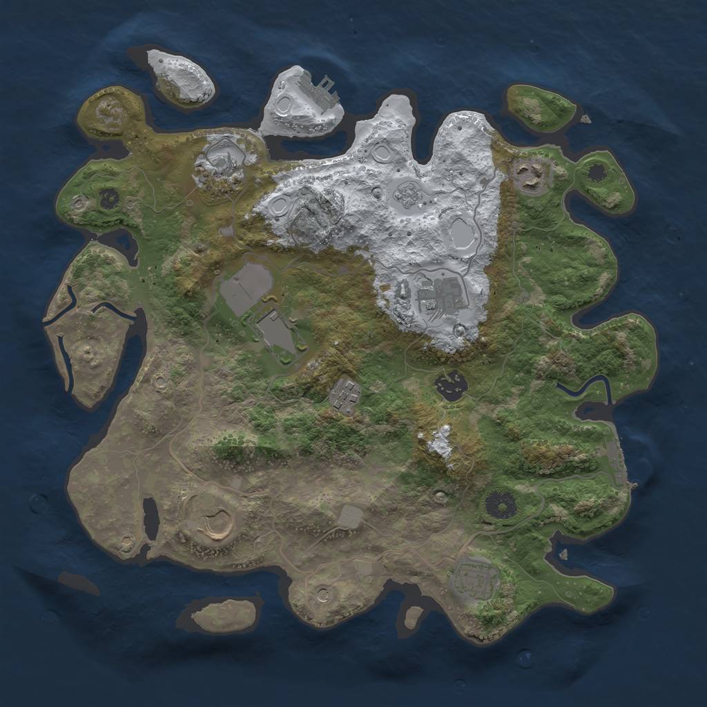 Rust Map: Procedural Map, Size: 3510, Seed: 3892213, 17 Monuments
