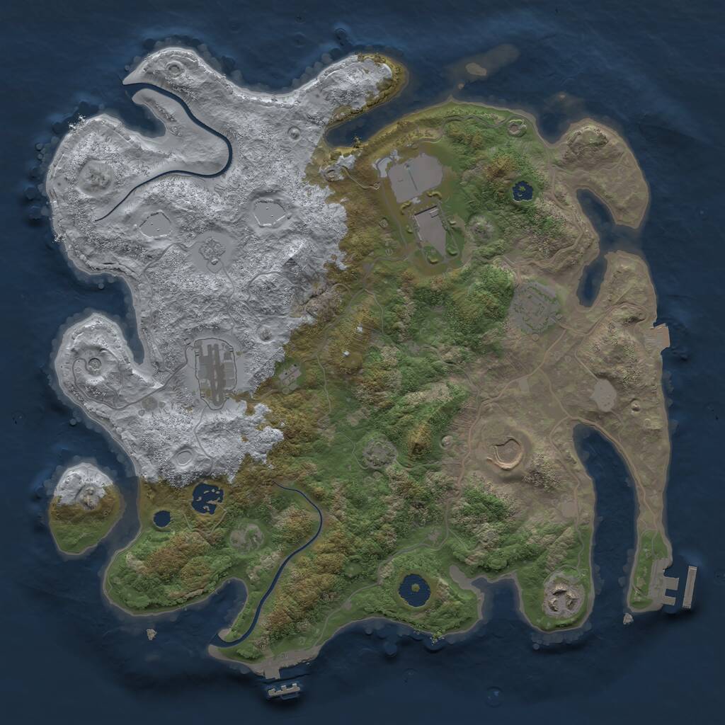 Rust Map: Procedural Map, Size: 3510, Seed: 1722046, 12 Monuments