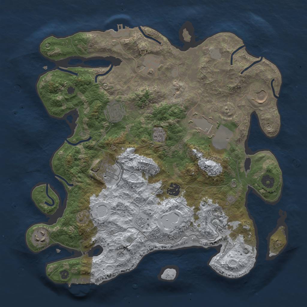 Rust Map: Procedural Map, Size: 3510, Seed: 2111888, 18 Monuments