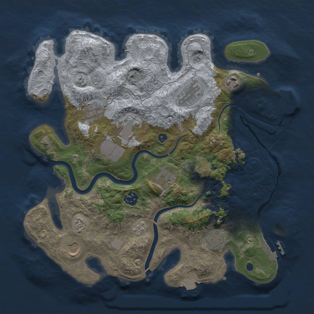 Rust Map: Procedural Map, Size: 3500, Seed: 22501, 15 Monuments