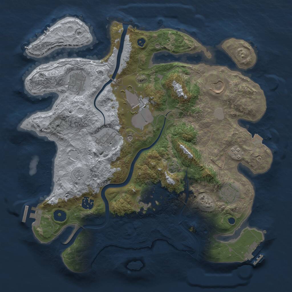 Rust Map: Procedural Map, Size: 3510, Seed: 4729945, 14 Monuments