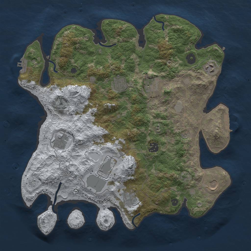 Rust Map: Procedural Map, Size: 3650, Seed: 10502, 17 Monuments