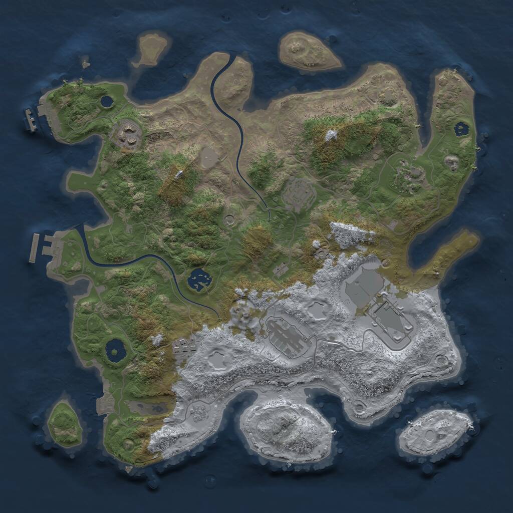 Rust Map: Procedural Map, Size: 3510, Seed: 1856090, 13 Monuments