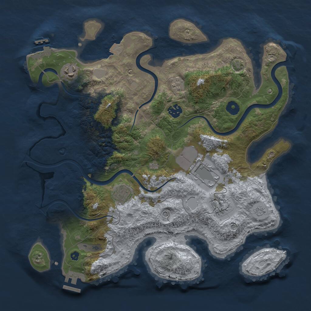 Rust Map: Procedural Map, Size: 3510, Seed: 1856090, 12 Monuments