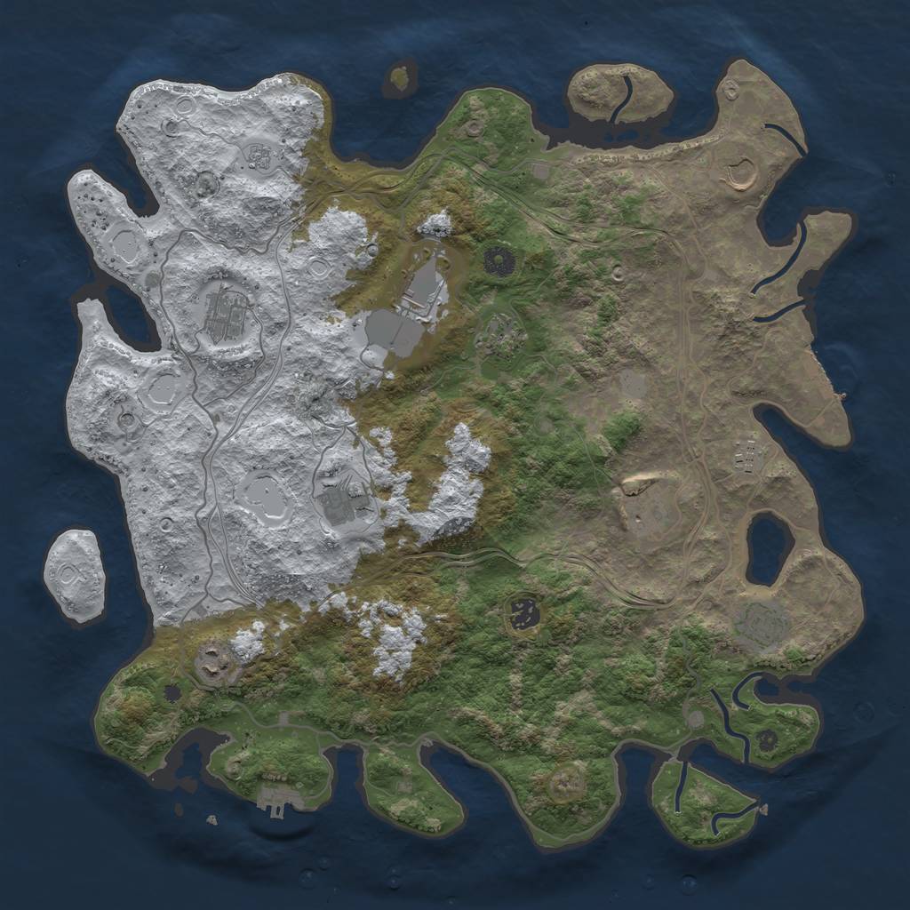 Rust Map: Procedural Map, Size: 4300, Seed: 998, 19 Monuments