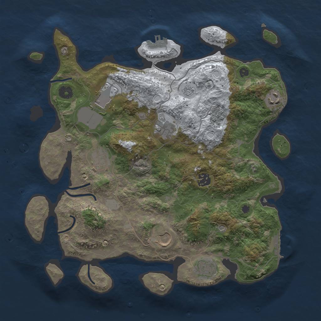 Rust Map: Procedural Map, Size: 3510, Seed: 6026963, 17 Monuments