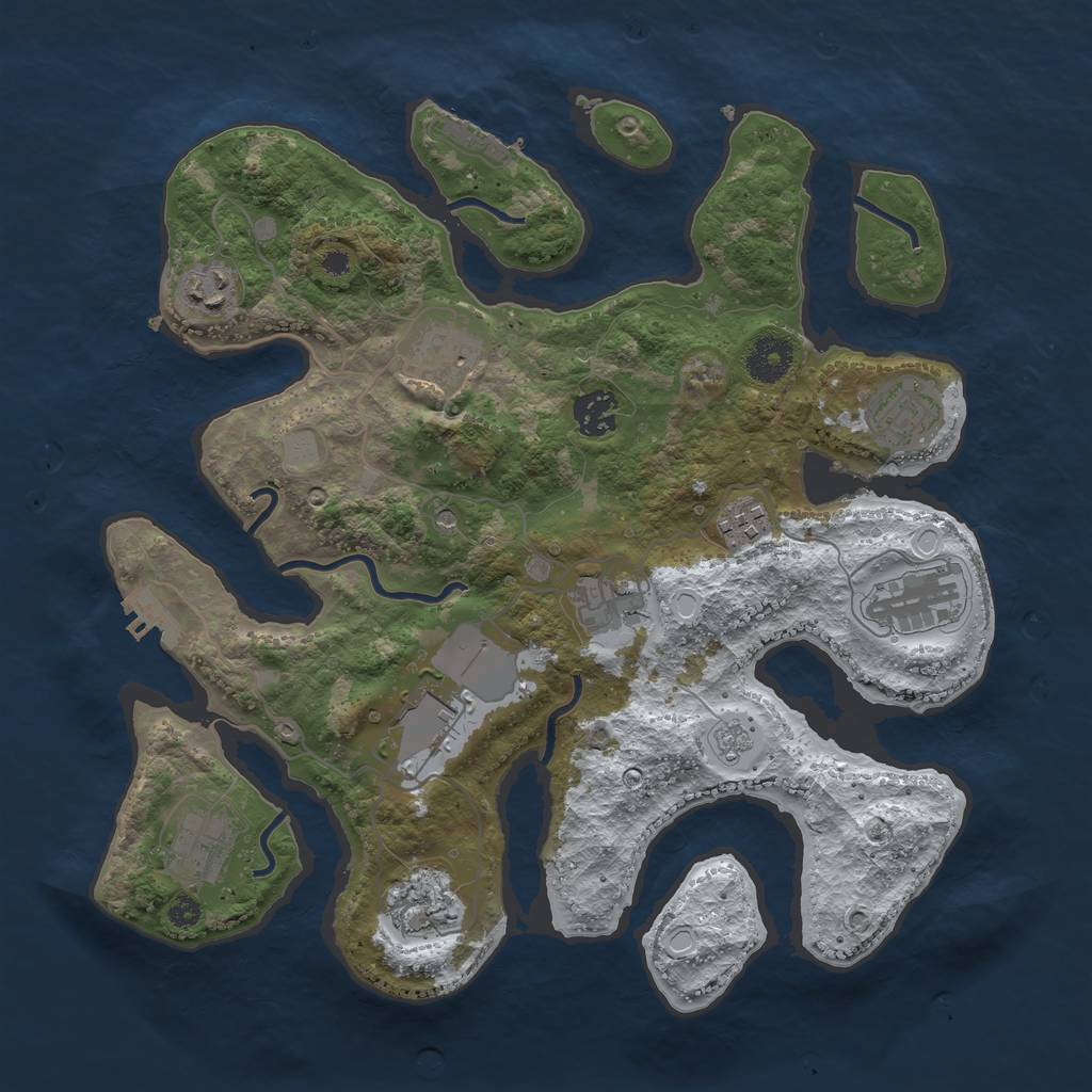 Rust Map: Procedural Map, Size: 3510, Seed: 5115762, 19 Monuments