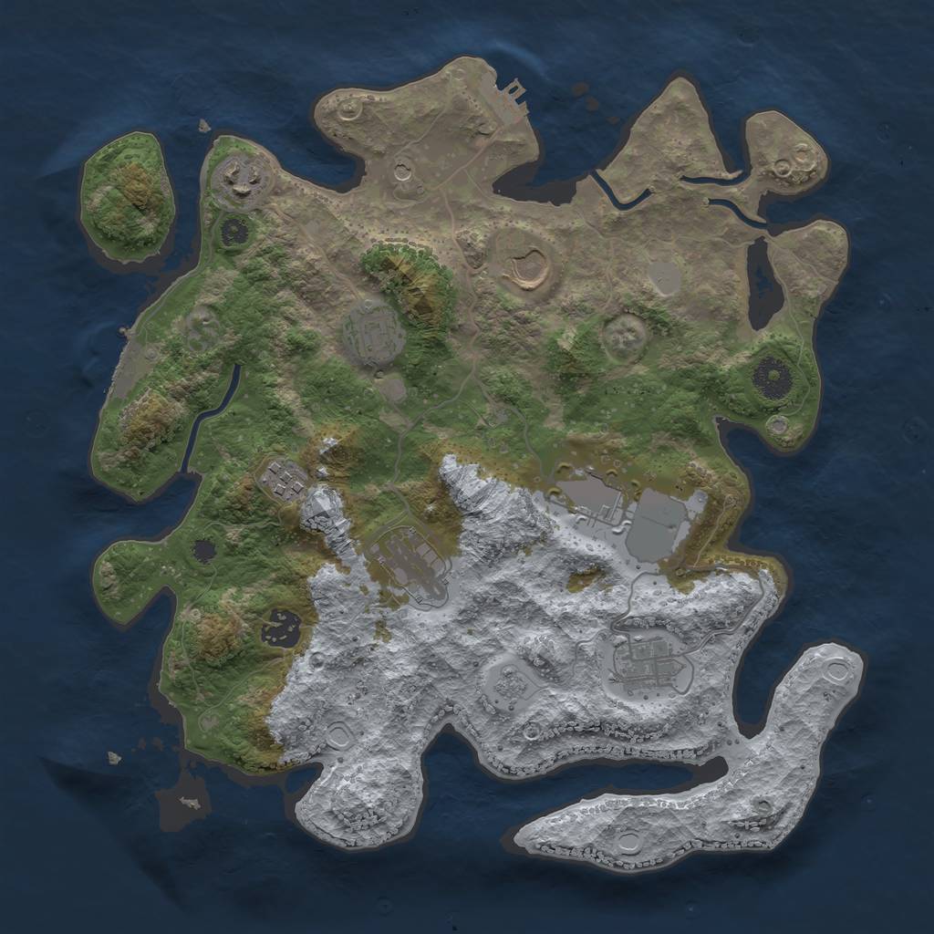 Rust Map: Procedural Map, Size: 3510, Seed: 6155463, 17 Monuments