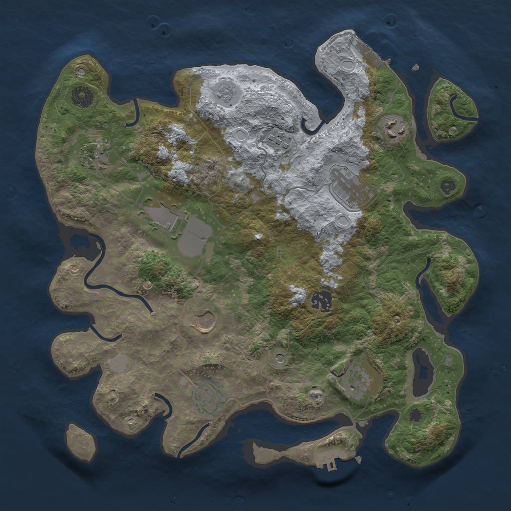 Rust Map: Procedural Map, Size: 3510, Seed: 6344485, 18 Monuments
