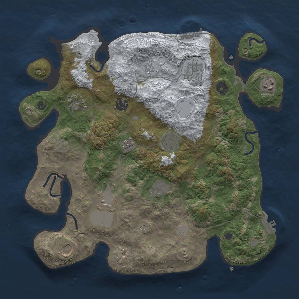 Rust Map: Procedural Map, Size: 3510, Seed: 329955, 18 Monuments