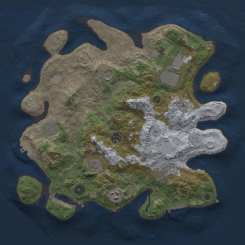 Rust Map: Procedural Map, Size: 3510, Seed: 508216, 15 Monuments