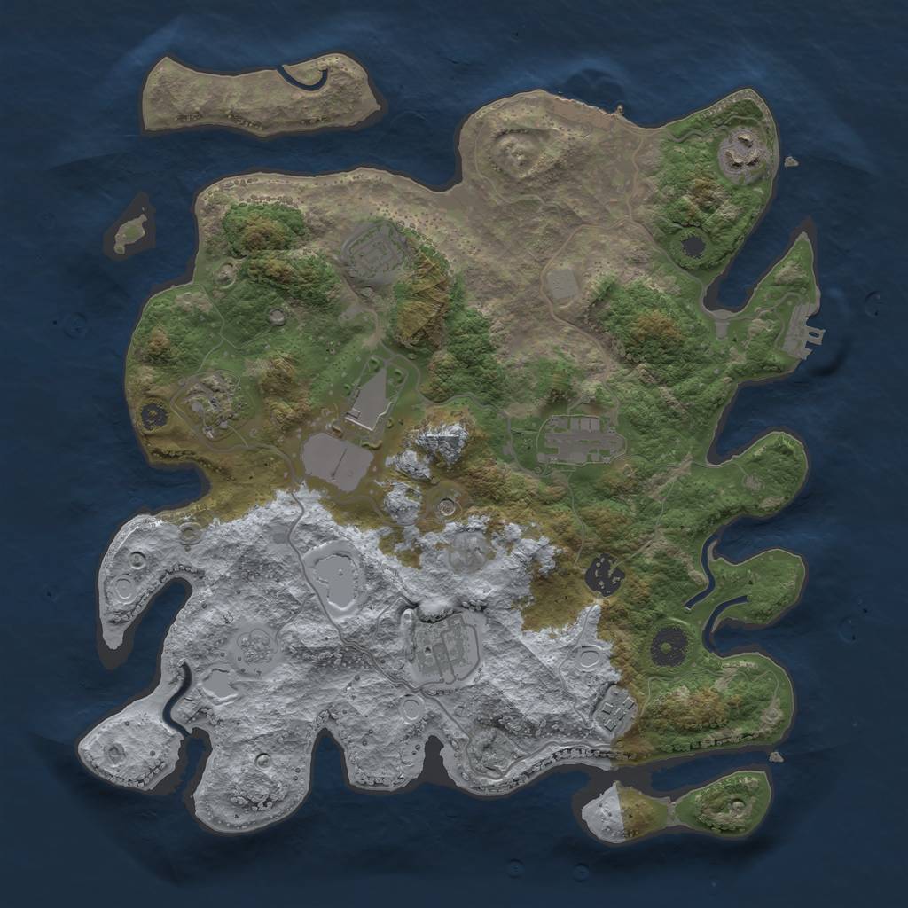 Rust Map: Procedural Map, Size: 3510, Seed: 1992601, 15 Monuments