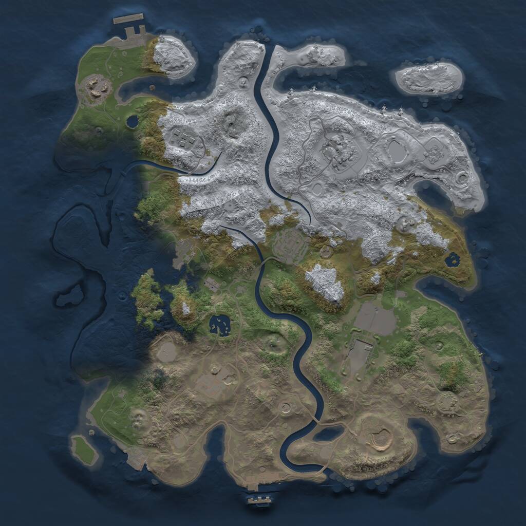 Rust Map: Procedural Map, Size: 3510, Seed: 708842, 15 Monuments