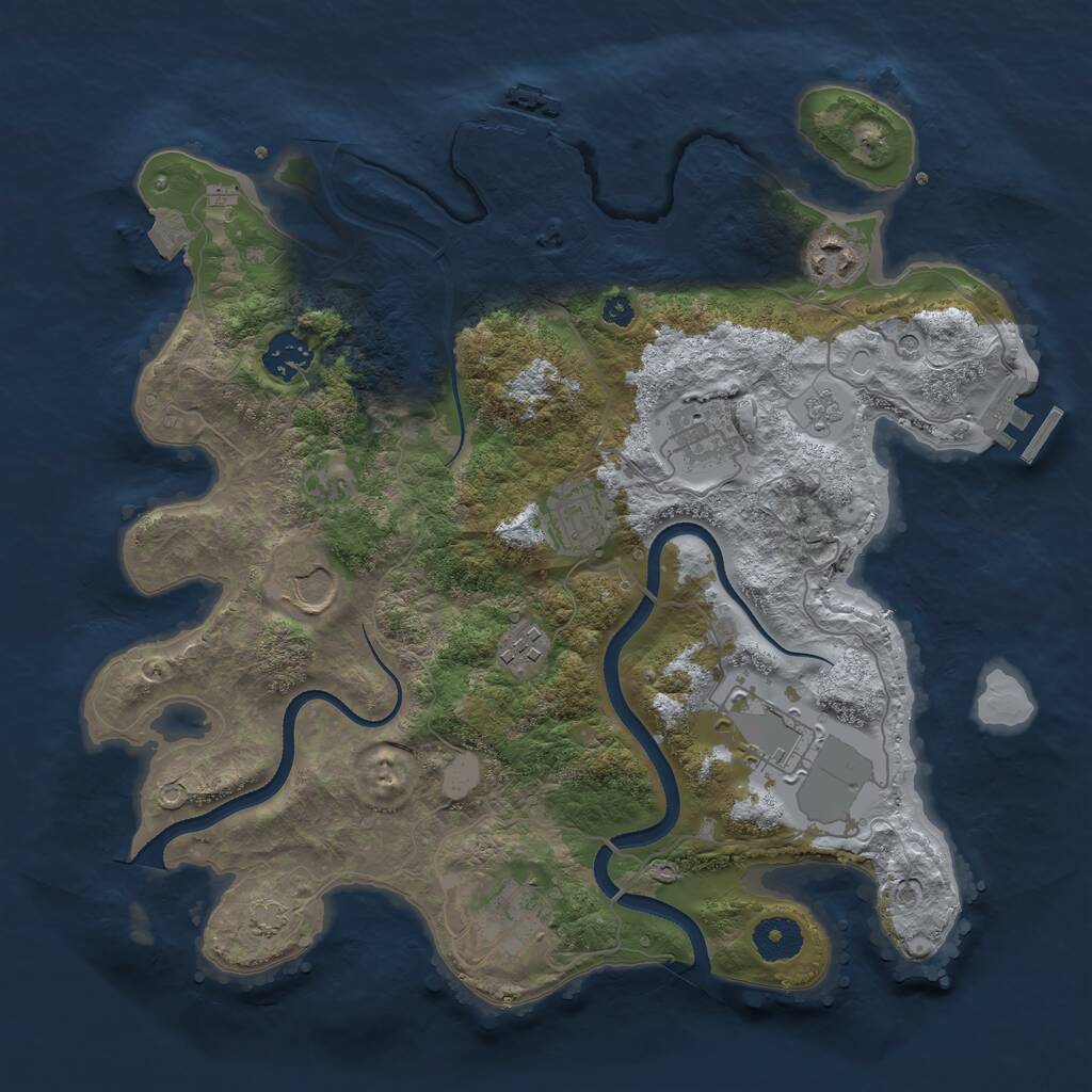 Rust Map: Procedural Map, Size: 3510, Seed: 5007854, 14 Monuments