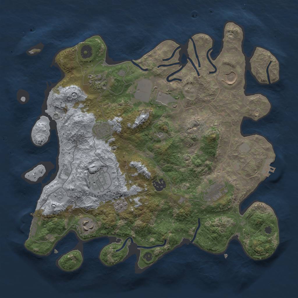 Rust Map: Procedural Map, Size: 3510, Seed: 6148819, 18 Monuments