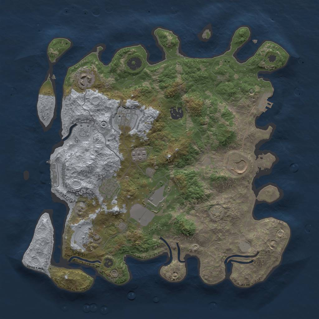 Rust Map: Procedural Map, Size: 3510, Seed: 6400778, 15 Monuments