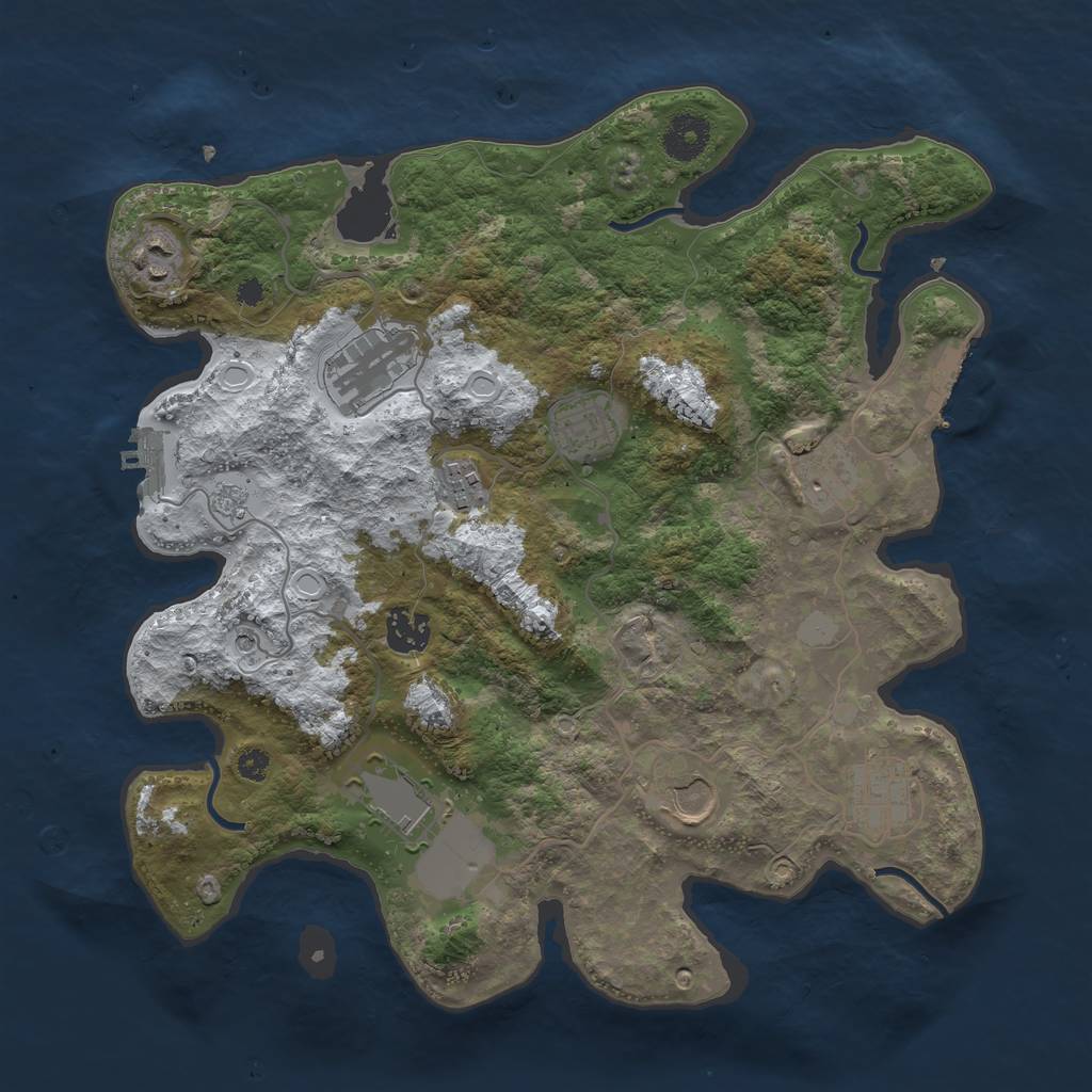 Rust Map: Procedural Map, Size: 3510, Seed: 4431341, 18 Monuments