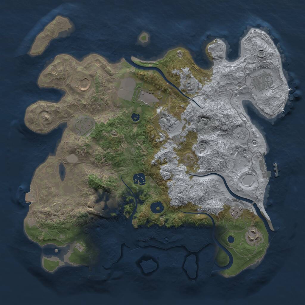 Rust Map: Procedural Map, Size: 3600, Seed: 54112853, 15 Monuments