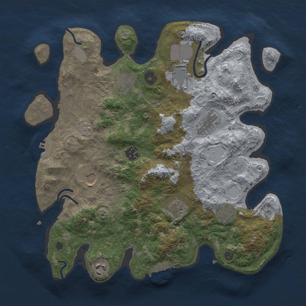 Rust Map: Procedural Map, Size: 3510, Seed: 6131714, 18 Monuments