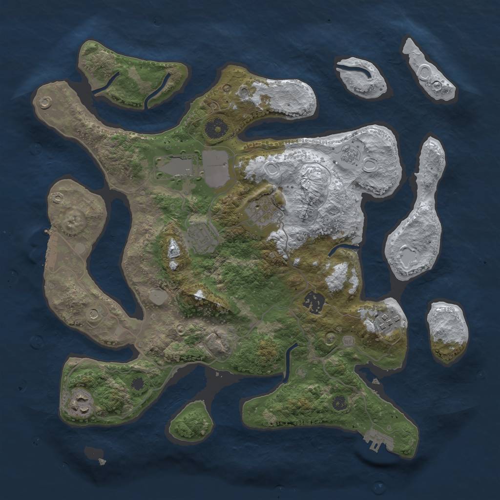 Rust Map: Procedural Map, Size: 3510, Seed: 1560519, 15 Monuments