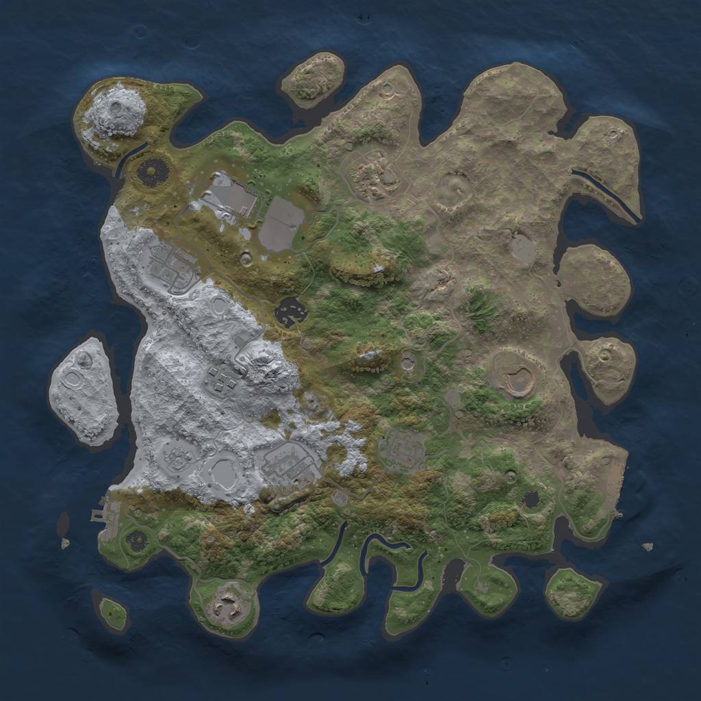 Rust Map: Procedural Map, Size: 3510, Seed: 978093, 18 Monuments