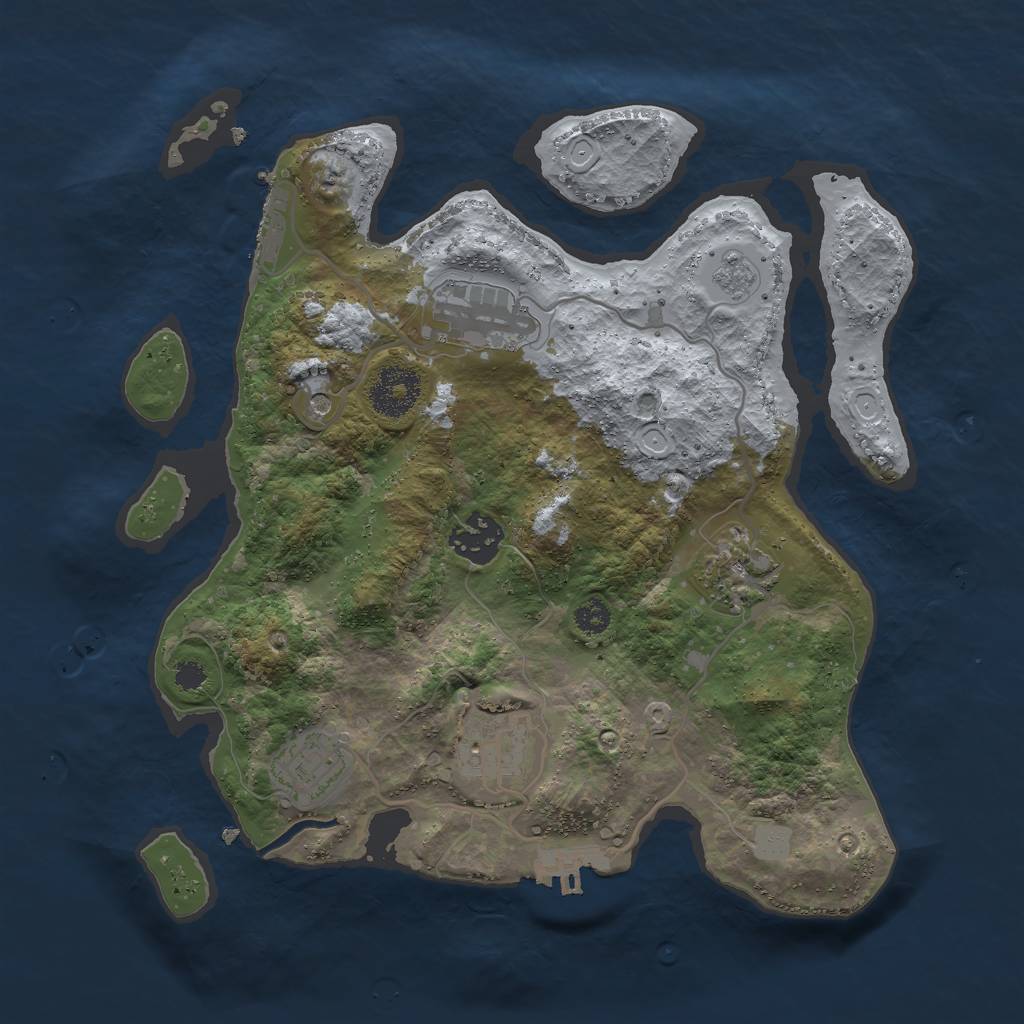 Rust Map: Procedural Map, Size: 3000, Seed: 1278200322, 14 Monuments