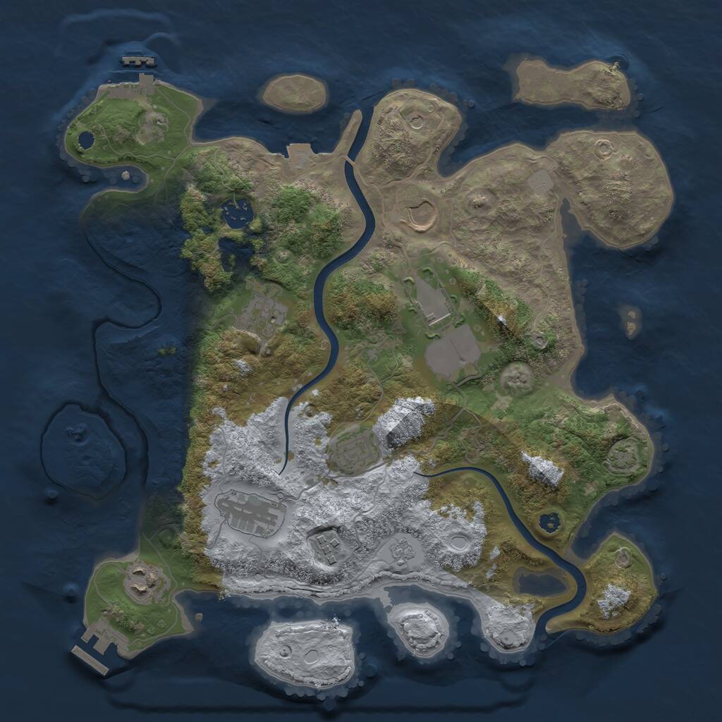 Rust Map: Procedural Map, Size: 3510, Seed: 1378507, 14 Monuments