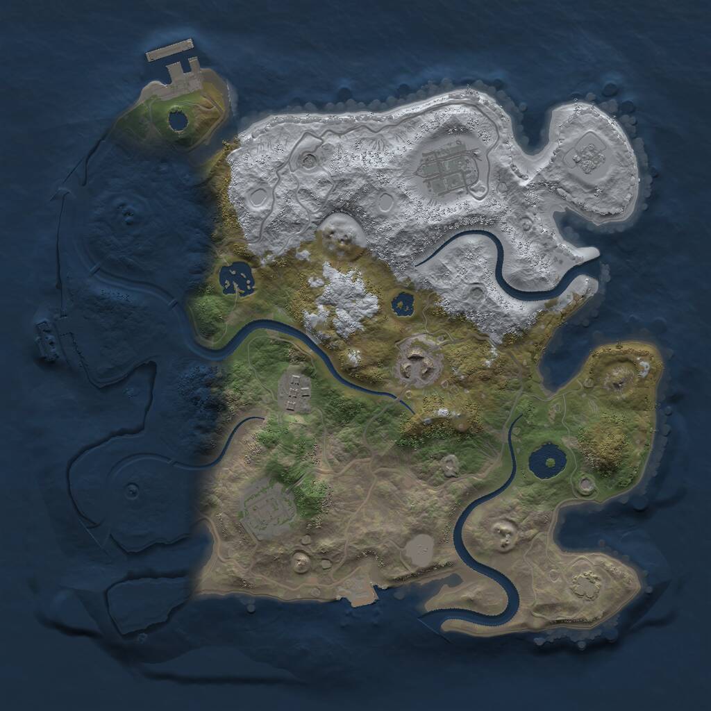 Rust Map: Procedural Map, Size: 3000, Seed: 752750, 11 Monuments