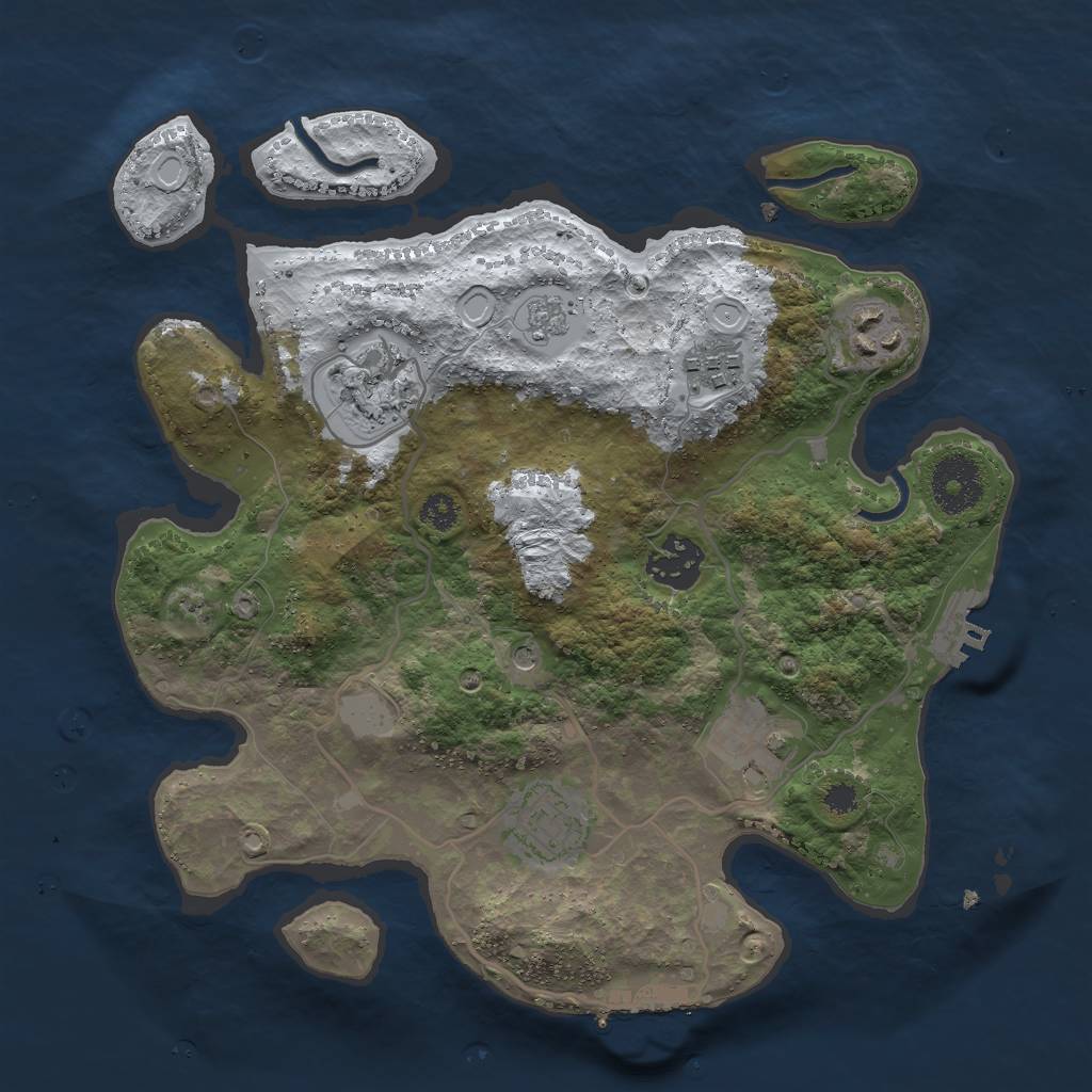 Rust Map: Procedural Map, Size: 3000, Seed: 907115, 15 Monuments