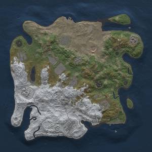 Thumbnail Rust Map: Procedural Map, Size: 3500, Seed: 30802, 20 Monuments