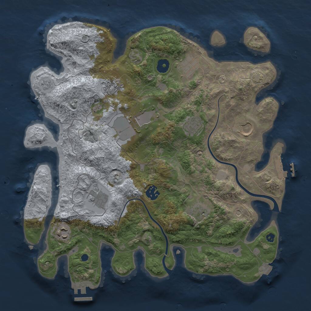 Rust Map: Procedural Map, Size: 3510, Seed: 2123609, 15 Monuments