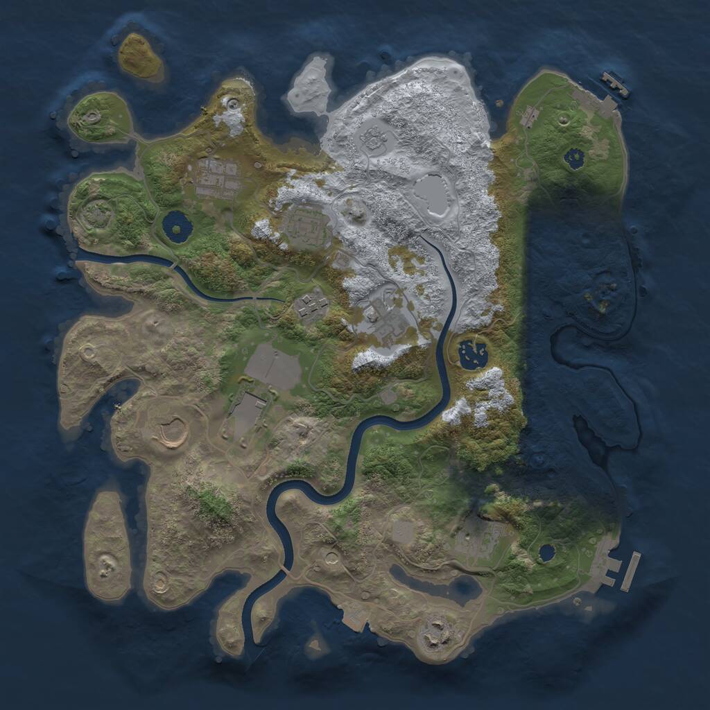 Rust Map: Procedural Map, Size: 3510, Seed: 2441357, 15 Monuments