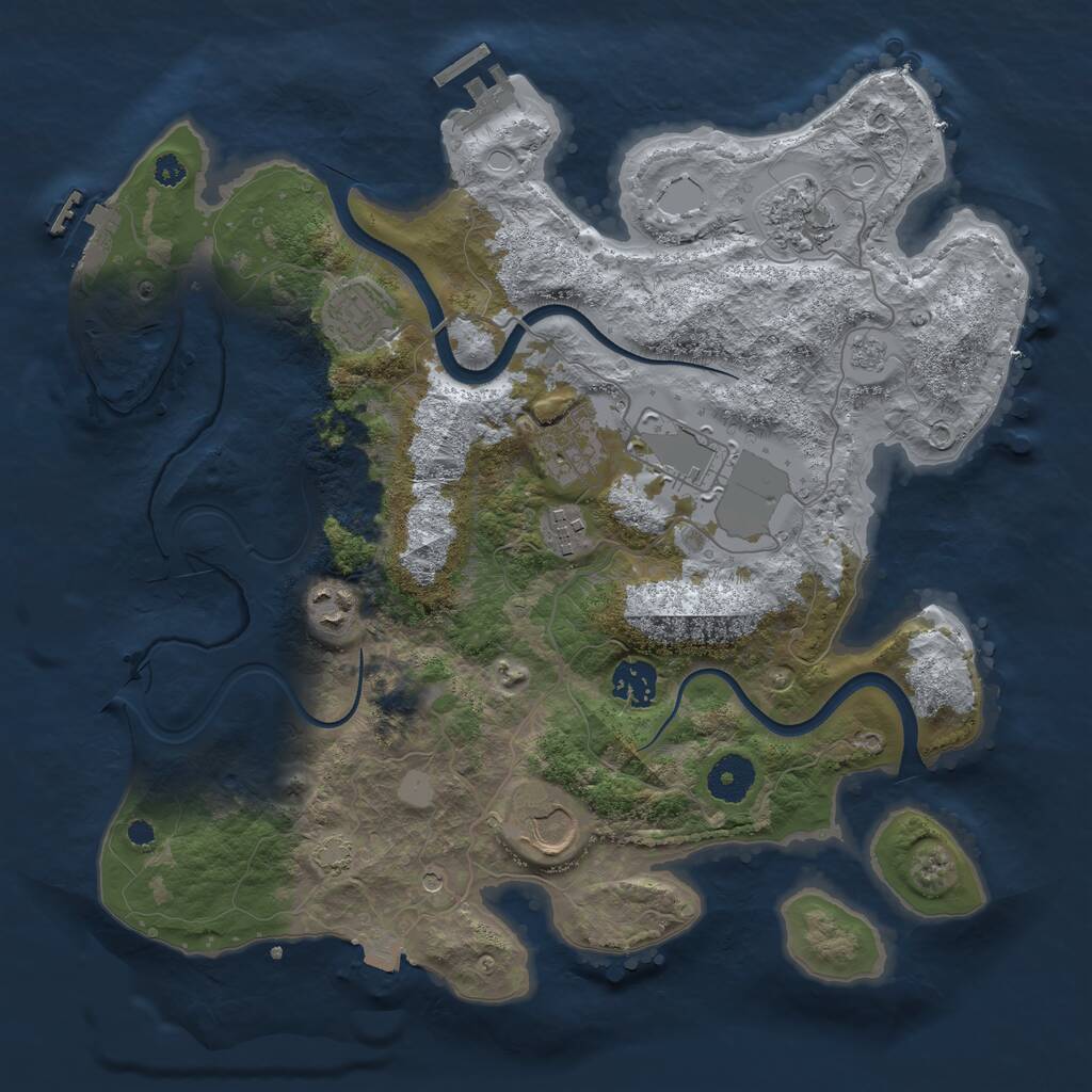 Rust Map: Procedural Map, Size: 3510, Seed: 703684, 14 Monuments