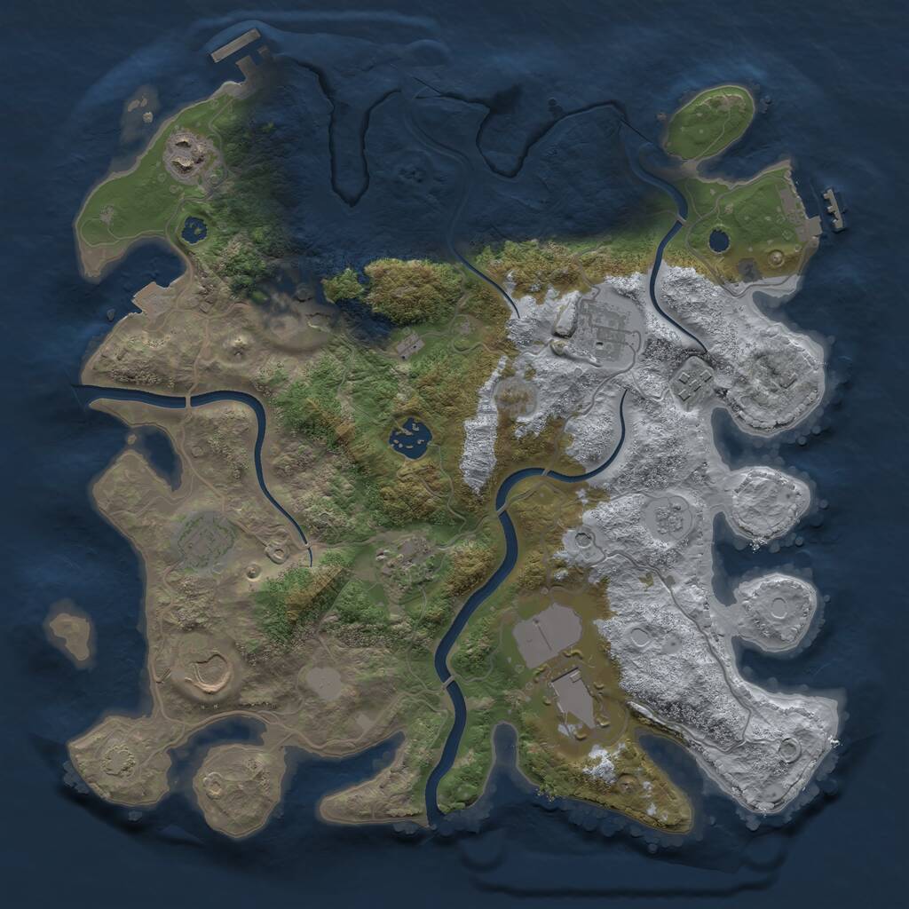 Rust Map: Procedural Map, Size: 3510, Seed: 1868249, 15 Monuments