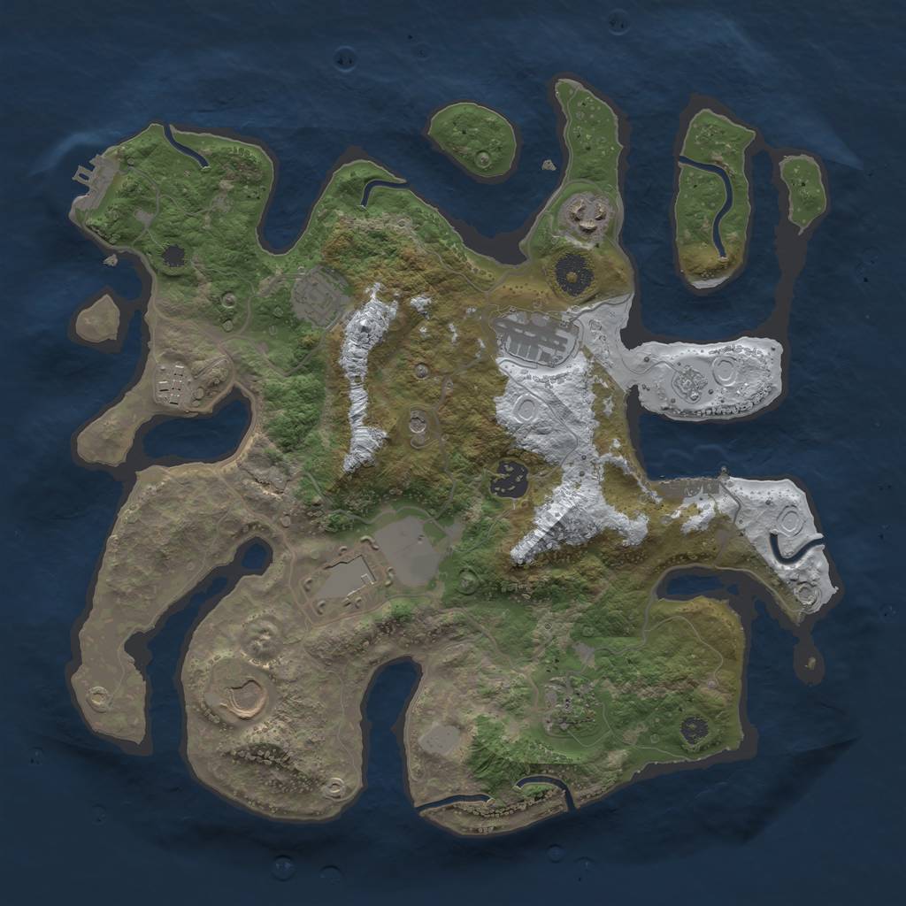 Rust Map: Procedural Map, Size: 3510, Seed: 5410699, 17 Monuments