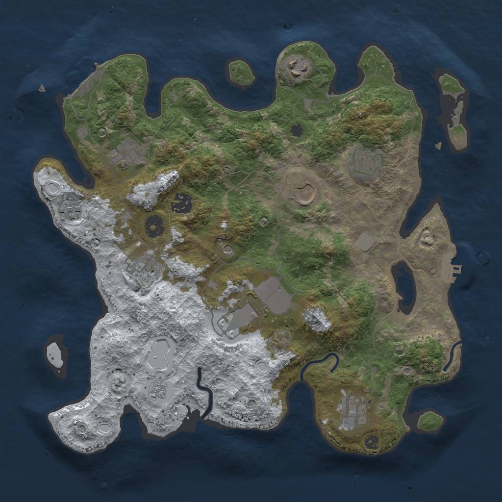 Rust Map: Procedural Map, Size: 3510, Seed: 4224091, 18 Monuments