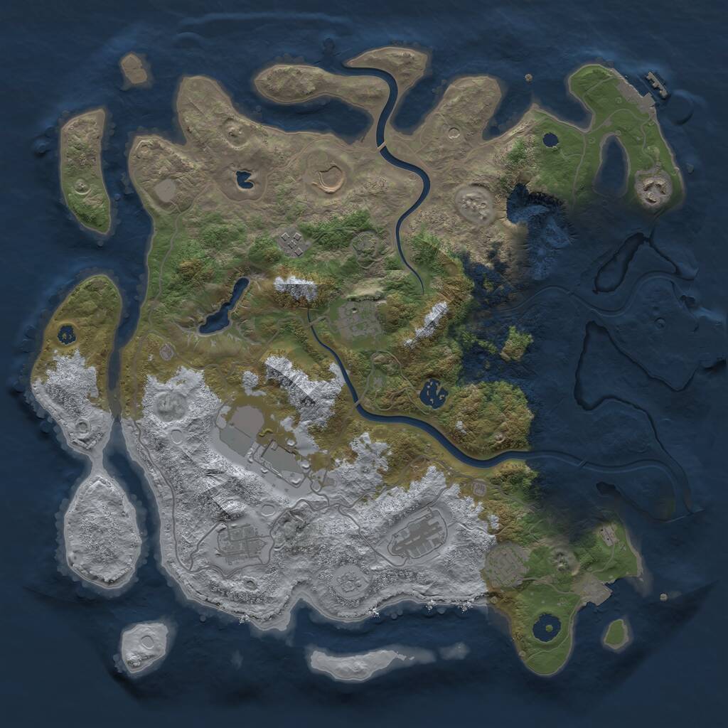 Rust Map: Procedural Map, Size: 4000, Seed: 8022022, 15 Monuments